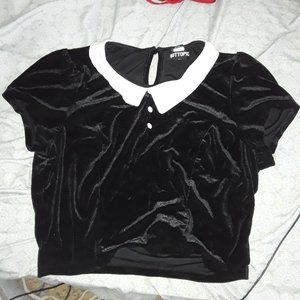 Black Velvet Hot Topic Crop Top Size XL